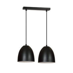 Varkaus double dôme noir 2x E27 suspension blanc intérieur