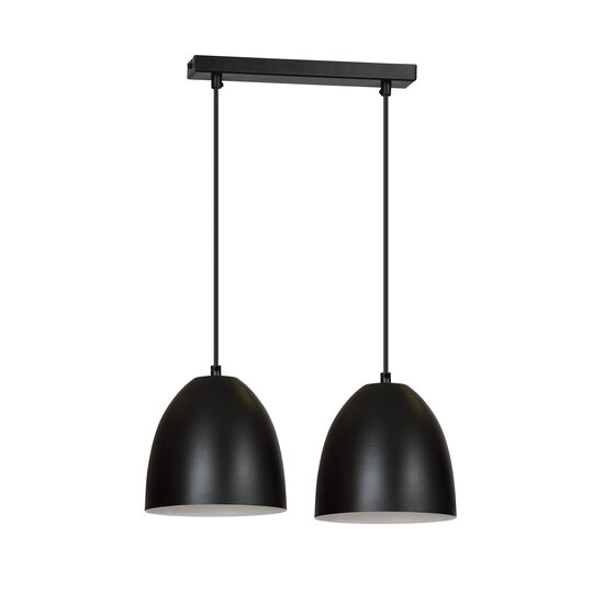 Emibig Emibig Varkaus doble cúpula negra 2x E27 lámpara colgante blanca por dentro - Iluminación elegante para cualquier interior