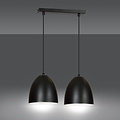 Emibig Emibig Varkaus doble cúpula negra 2x E27 lámpara colgante blanca por dentro - Iluminación elegante para cualquier interior