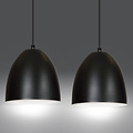 Varkaus double black dome 2x E27 hanging lamp white inside