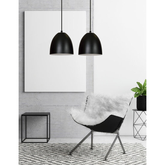 Emibig Emibig Varkaus doble cúpula negra 2x E27 lámpara colgante blanca por dentro - Iluminación elegante para cualquier interior