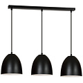 Lampe à suspension Varkaus triple dôme noir 3x E27 intérieur blanc