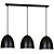 Varkaus triple black dome 3x E27 hanging lamp white inside