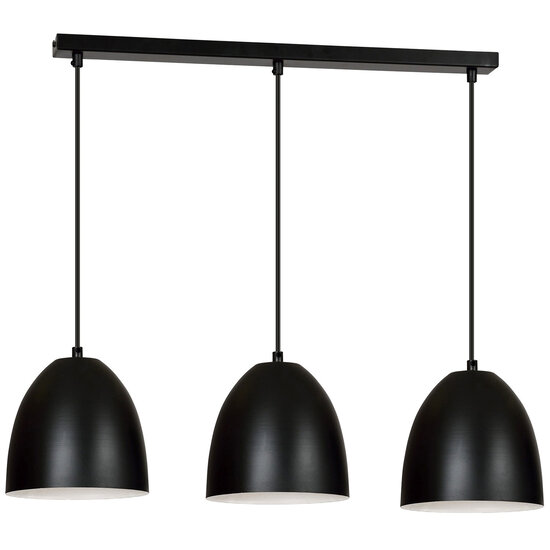Emibig Emibig Varkaus triple black dome 3x E27 hanging lamp white inside - Ideal for modern interiors