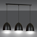 Emibig Emibig Varkaus triple cúpula negra 3x E27 lámpara colgante blanca por dentro - Ideal para interiores modernos