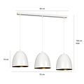 Varkaus triple zwarte koepel 3x E27 hanglamp wit binnenin