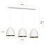 Varkaus triple black dome 3x E27 hanging lamp white inside