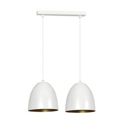 Emibig Varkaus weiß-goldene Doppelkuppel-2x-E27-Hängelampe