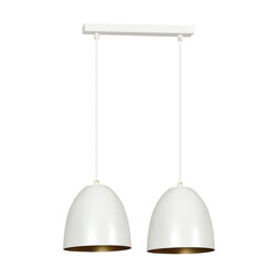 Varkaus white and gold double dome 2x E27 hanging lamp