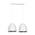 Suspension Varkaus double dôme blanc et or 2x E27