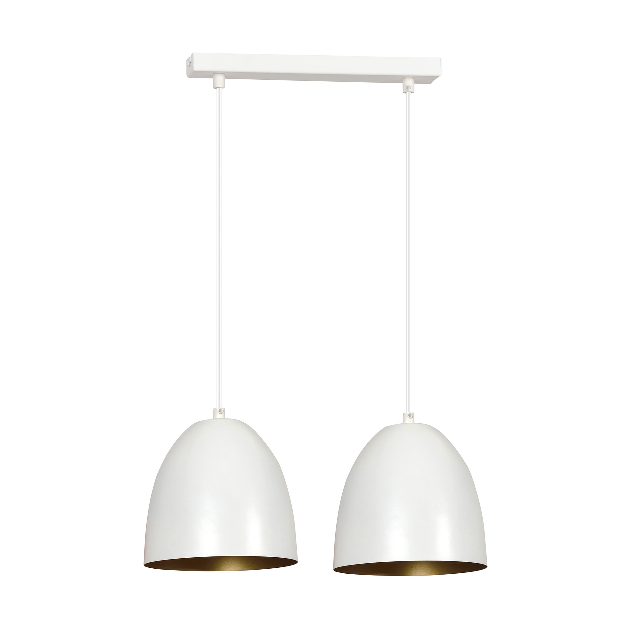 Varkaus white and gold double dome 2x E27 hanging lamp Myplanetled