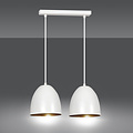 Varkaus white and gold double dome 2x E27 hanging lamp