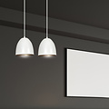 Emibig Emibig Varkaus lámpara colgante doble cúpula 2x E27 blanca y dorada - Iluminación perfecta para cualquier espacio
