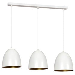 Emibig Varkaus lámpara colgante triple cúpula blanca y dorada 3x E27