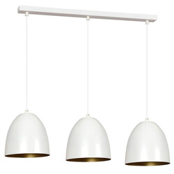 Varkaus white and gold triple dome 3x E27 hanging lamp