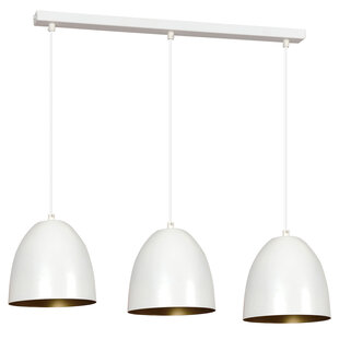 Varkaus white and gold triple dome 3x E27 hanging lamp