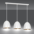 Varkaus white and gold triple dome 3x E27 hanging lamp