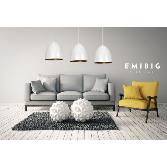 Emibig Emibig Varkaus weiße und goldene Dreifachkuppel-Hängelampe mit 3x E27 - Ideal für modernes skandinavisches Design in Ihrem Zuhause