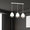 Emibig Emibig Varkaus lampe suspendue triple dôme blanc et or 3x E27 - Idéale pour un design scandinave moderne dans votre intérieur