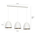 Varkaus white and gold triple dome 3x E27 hanging lamp