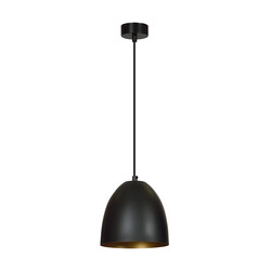 Varkaus black and gold dome 1x E27 hanging lamp