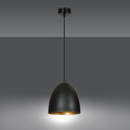 Varkaus black and gold dome 1x E27 hanging lamp