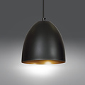 Varkaus black and gold dome 1x E27 hanging lamp