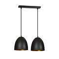 Emibig Emibig Varkaus schwarz-goldene Doppelkuppel-2x-E27-Hängelampe - Perfekte Beleuchtung für jeden Raum