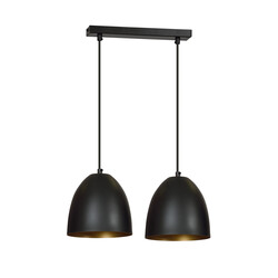 Emibig Varkaus lampe suspendue double dôme 2x E27 noir et or