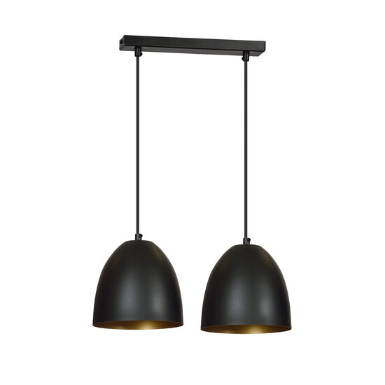 Emibig Emibig Varkaus zwart en goud dubbele koepel 2x E27 hanglamp - Perfecte verlichting voor elke ruimte