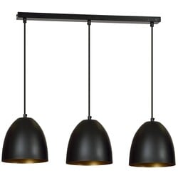 Emibig Varkaus zwart en gouden triple koepel 3x E27 hanglamp