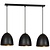 Varkaus black and gold triple dome 3x E27 hanging lamp