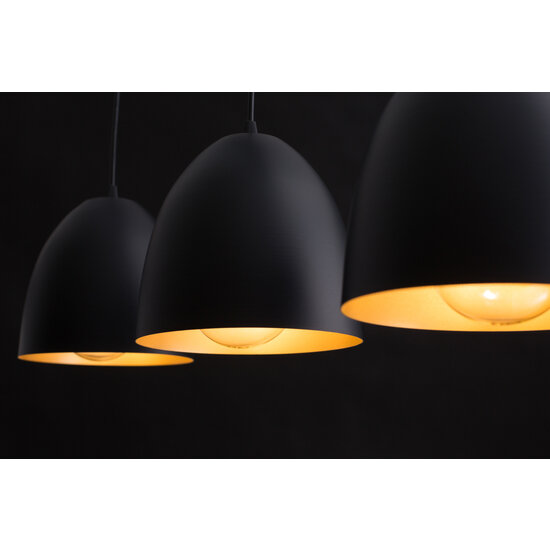 Emibig Emibig Varkaus zwart en gouden triple koepel 3x E27 hanglamp - Perfecte verlichting voor elke ruimte