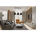 Emibig Emibig Varkaus lampe suspendue triple dôme noir et or 3x E27 - Éclairage idéal pour chaque espace