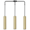 Porvoo long 3L schwarz-goldene Hängelampe mit langen Röhren 3x GU10