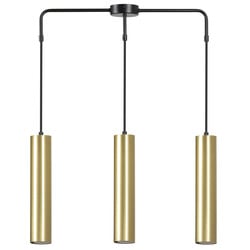 Emibig Porvoo long 3L lampe suspendue noire et dorée tubes longs 3x GU10