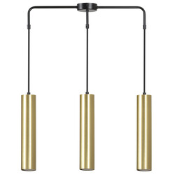 Emibig Porvoo long 3L schwarz-goldene Hängelampe mit langen Röhren 3x GU10