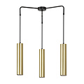 Porvoo compact 3L black and gold hanging lamp long tubes 3x GU10