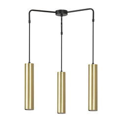 Emibig Porvoo compacte 3L zwart en goud hanglamp lange kokers 3x GU10