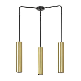 Emibig Porvoo compacte 3L zwart en goud hanglamp lange kokers 3x GU10
