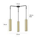 Emibig Emibig Porvoo compacta 3L lámpara colgante negra y dorada tubos largos 3x GU10 - Iluminación ideal para interiores modernos