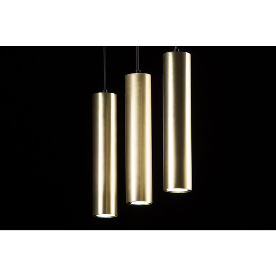 Porvoo compact 3L black and gold hanging lamp long tubes 3x GU10