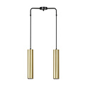 Porvoo 2L zwart en goud hanglamp lange kokers 2x GU10