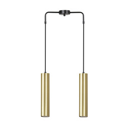 Porvoo 2L black and gold hanging lamp long tubes 2x GU10