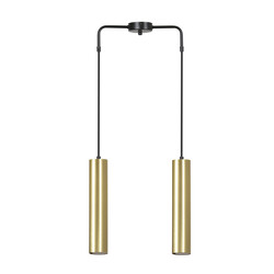 Porvoo 2L zwart en goud hanglamp lange kokers 2x GU10