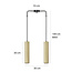 Porvoo 2L black and gold hanging lamp long tubes 2x GU10