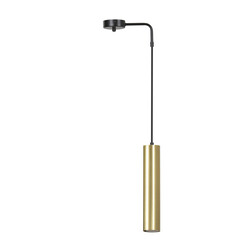Emibig Porvoo 1L lampe suspendue noire et dorée tube long 1x GU10