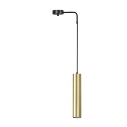 Emibig Porvoo 1L schwarz-goldene Hängelampe mit langem Rohr 1x GU10