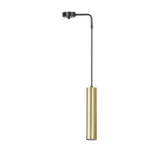 Porvoo 1L lampe suspendue noire et dorée tube long 1x GU10