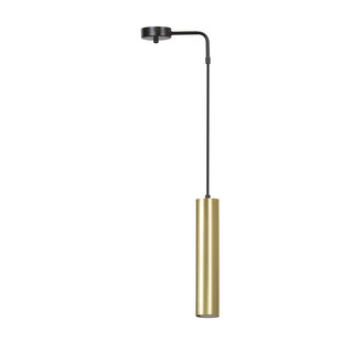 Porvoo 1L zwart en goud hanglamp lange koker 1x GU10